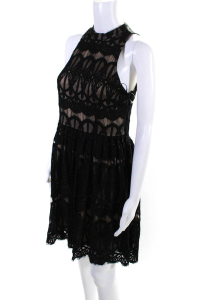 Gianni Bini Women's Sleeveless Lace A Line Knee Length Dress Black Size M