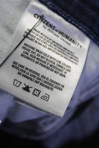 Citizens of Humanity Womens Distressed Hem Medium Wash Denim Jeans Blue Size 26