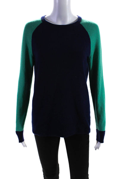 Vineyard Vines Womens Crew Neck Raglan Sweater Navy Blue Green Size Extra Small