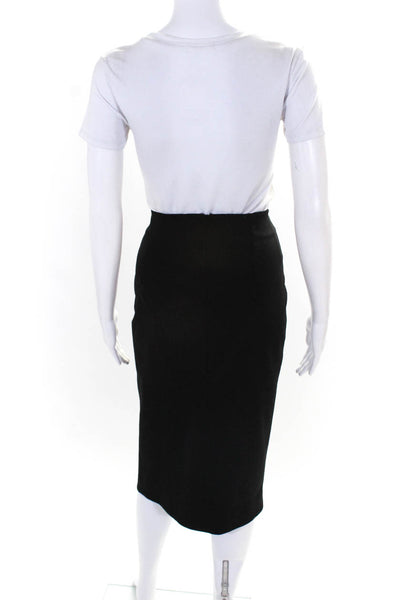 N/Nicholas Womens Solid Stretch Casual Midi Slit Skirt Black Size 4