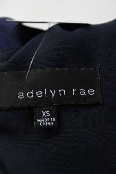 Adelyn Rae Womens Crepe Lace Trim V-Neck Sleeveless Jumpsuit Navy Blue Size XS