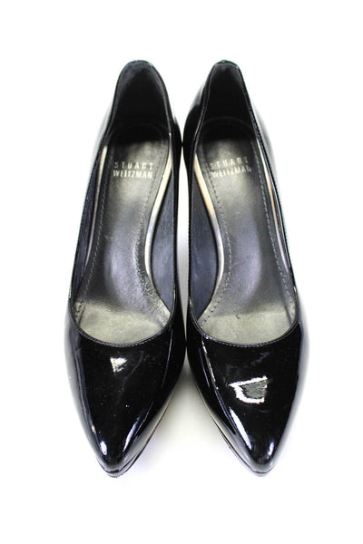 Stuart Weitzman Womens Leather Pointed Toe Platform Stiletto Heels Black Size 5