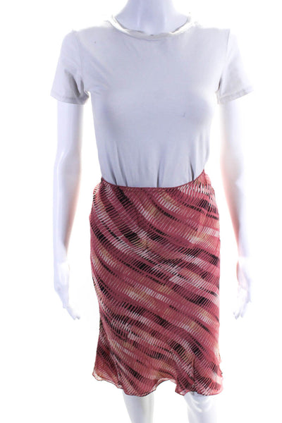 I .E Pete Women's Silk Elastic Waist A-Lined Skirt Abstract Print Size M