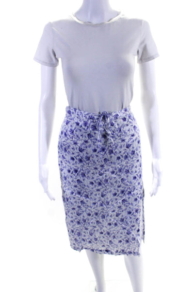 Reistor Women's A-Lined Slit Hem Lined Midi Skirt Floral Size XS