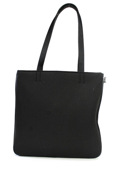 Calvin Klein Womens Nylon Zip Top Medium Black Tote Bag Handbag