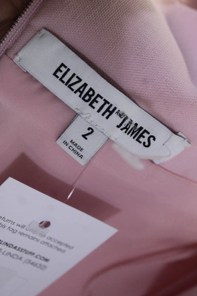 Elizabeth and James Womens Woven Sleeveless V-Neck Sheath Dress Pink Size 2
