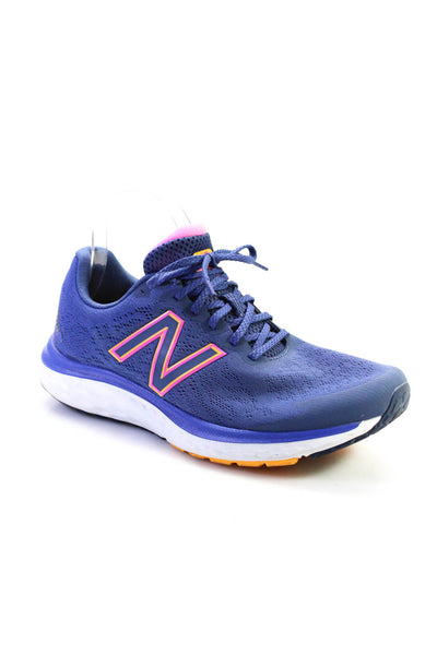New Balance Womens Lace Up Fresh Foam Knit Running Sneakers Blue Pink Size 11