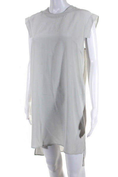 Allsaints Womens 100% Silk Sleeveless Round Neck Short Tunic Dress Gray Size 8