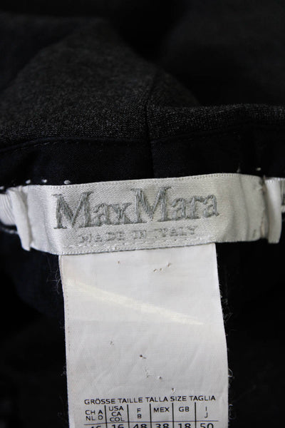 Max Mara Womens High Rise Straight Leg Pants Gray Size 16