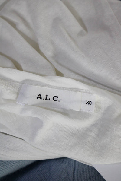 ALC Women's Cotton Short Sleeve Crewneck T-Shirt White Size XS
