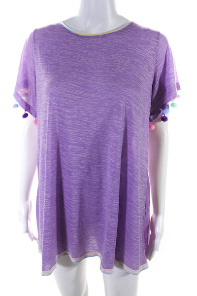 Stephanie Gottlieb x Pitusa Women's Pom Pom T-Shirt Dress Purple Size P