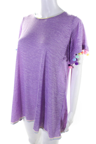 Stephanie Gottlieb x Pitusa Women's Pom Pom T-Shirt Dress Purple Size P
