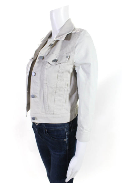 Genetic Denim Womens Cotton Patchwork Buttoned Collared Jacket Beige Size XS