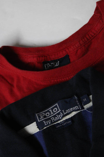 Polo Ralph Lauren Mens Cotton Stripe Short Sleeve Tops Red Size M L Lot 2