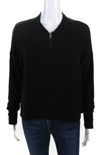 LNA Women's Long Sleeve Knit Full Zip Lightweight Sweater Black Size S
