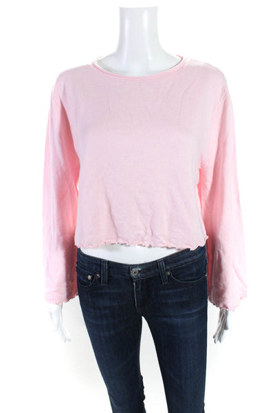 Lovers + Friends Women's Cotton Blend Long Sleeve Pullover Sweater Pink Size XS