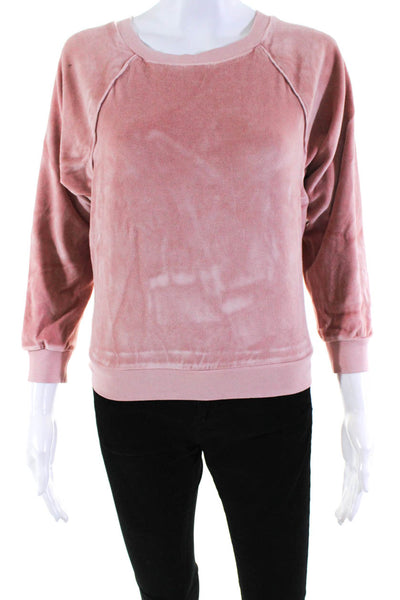 Suzie Kondi Womens Velour Raglan Sleeve Top SS20 Salmon Size XS