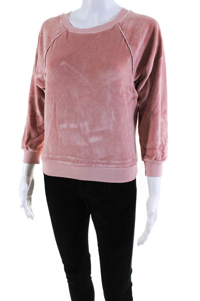Suzie Kondi Womens Velour Raglan Sleeve Top SS20 Salmon Size XS