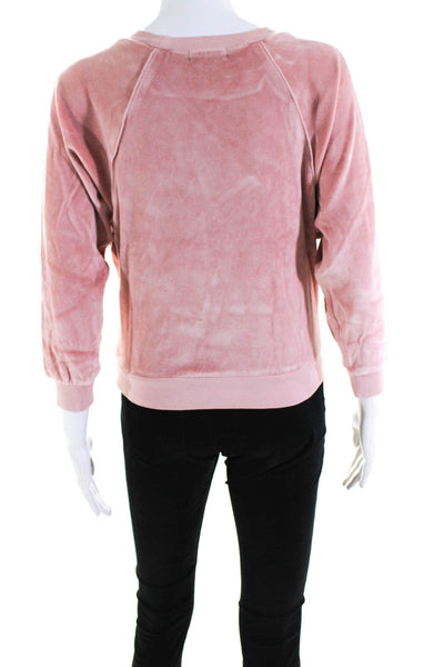 Suzie Kondi Womens Velour Raglan Sleeve Top SS20 Salmon Size XS