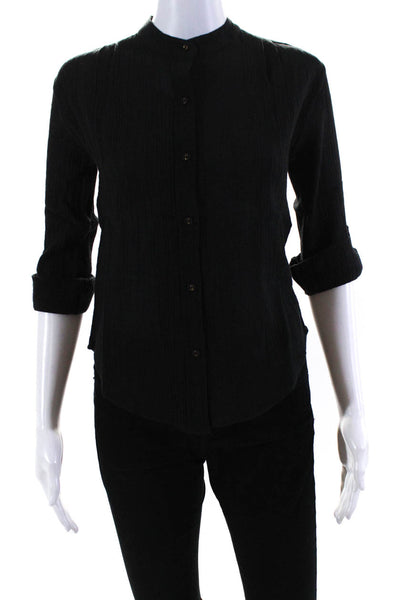 Suzie Kondi Womens GAUZE BUTTON BLOUSE SS21-1 BLACK Size XS
