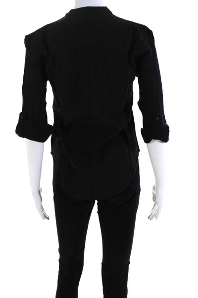 Suzie Kondi Womens GAUZE BUTTON BLOUSE SS21-1 BLACK Size XS