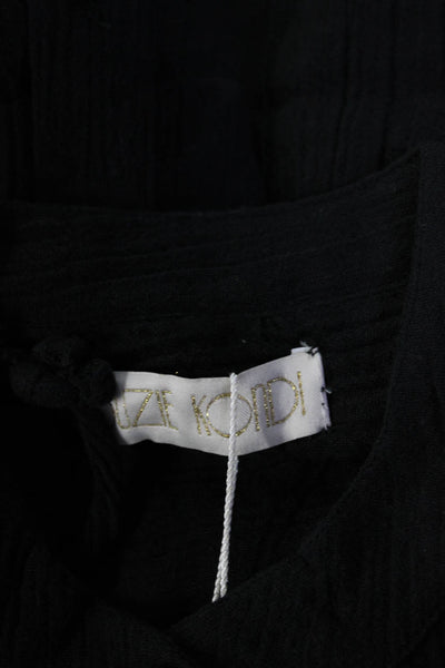 Suzie Kondi Womens GAUZE BUTTON BLOUSE SS21-1 BLACK Size XS