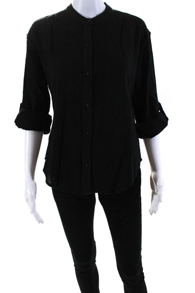 Suzie Kondi Womens GAUZE BUTTON BLOUSE SS21-1 BLACK Size M