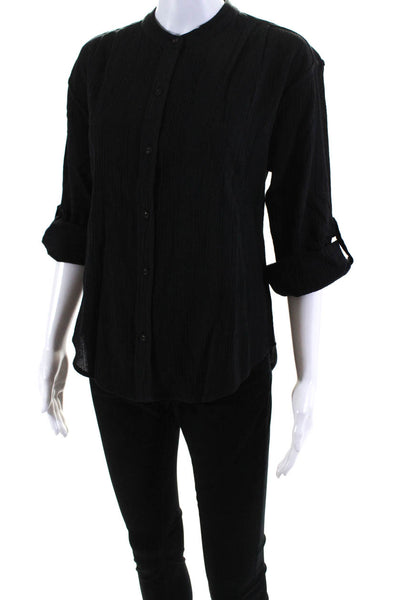 Suzie Kondi Womens GAUZE BUTTON BLOUSE SS21-1 BLACK Size M