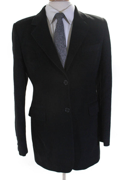 Louis Dell Olio Mens Black Cashmere Two Button Collar Long Sleeve Coat Size 40