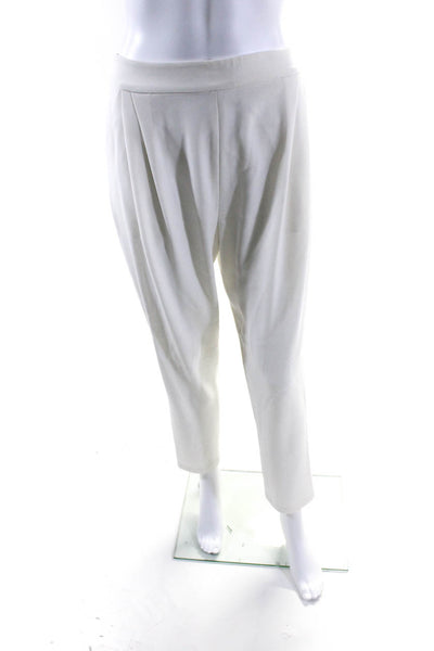 10 Crosby Derek Lam Womens Half Elastic Waist Slim Leg Crepe Pants White Size 2