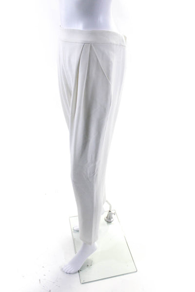 10 Crosby Derek Lam Womens Half Elastic Waist Slim Leg Crepe Pants White Size 2