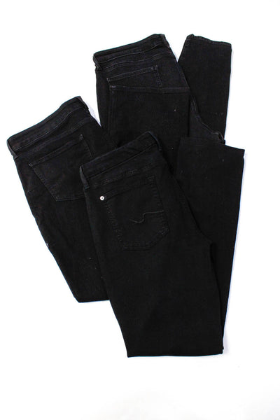 7 For All Mankind NYDJ Womens Denim Straight Skinny Jeans Black Size 34 16 Lot 3