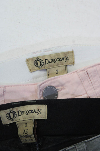 Democracy Women's Midrise Skinny Pant Pink Gray Size 2 Lot 2