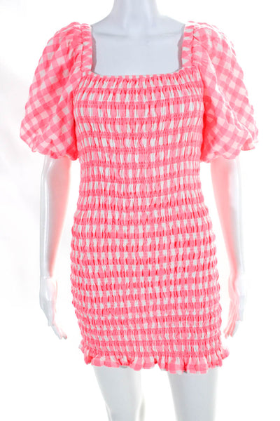 Free The Roses BCBGeneration Womens Gingham Sequin Dresses Pink White XS 2 Lot 2