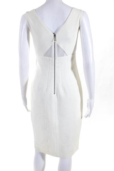 Donna Morgan Womens Sleeveless V-neck Lined Pencil Dress Cream Size 8