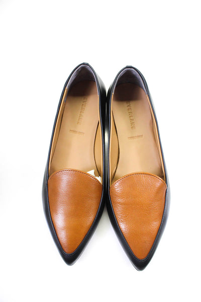 Everlane Womens Black / Cognac The Modern Point  Size 8H.RFB