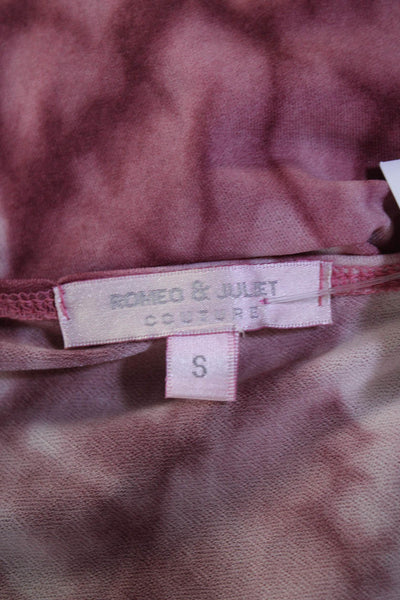 Romeo & Juliet Women's Short Sleeve Tie Dye V-neck Mini Flare Dress  Pink Size S