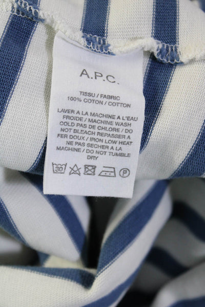 APC Womens Breton Striped Short Sleeve Tee Shirt Dress Blue White Size Small