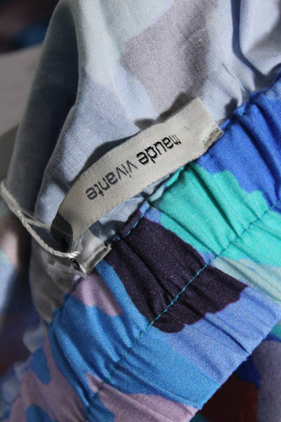 Maude Vivante Womens Cotton Abstract Print Tiered Skirt Multicolor Size M