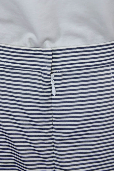 Tibi Women's Low Rise Stripped Flared Maxi Skirt White Size 2