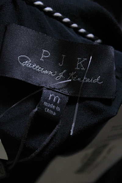 PJK Patterson J Kincaid Women's Plaid Long Sleeve Crew Neck Blouse Blue Size M