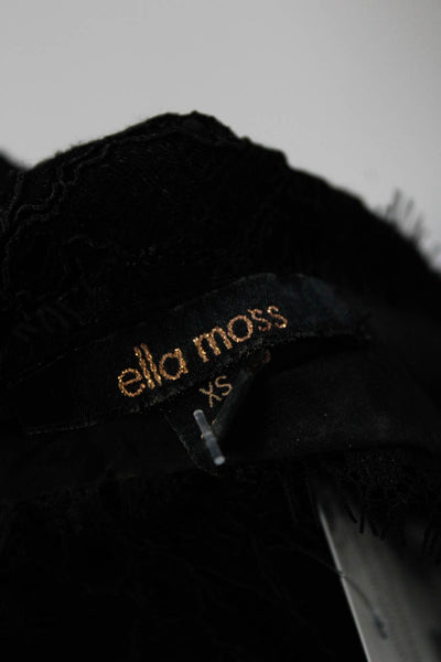 Ella Moss Womens Floral Battenberg Lace Sleeveless Skinny Jumpsuit Black Size XS