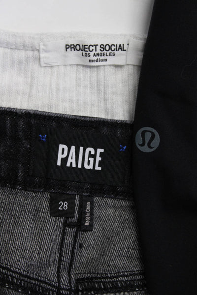 Paige Women's Biker Shorts Mini Skirt Blouse Gray Black Ivory Size 28 M 8 Lot 3