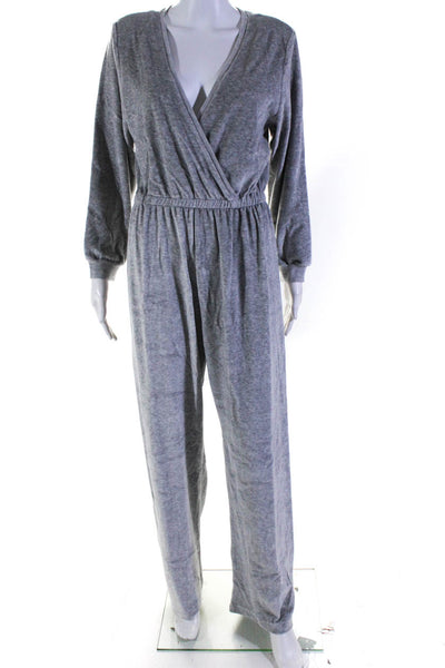 Suzie Kondi Womens VELOUR V-NECK JUMPSUIT FW20-1 GREY MARLE Size XL