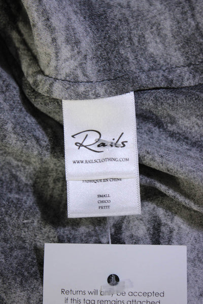 Rails Womens Dark Marble Print V Neck Kayla Slip Dress Gray Size Small