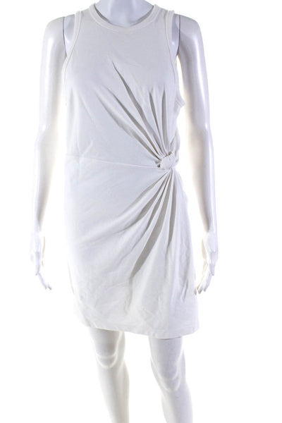 T Alexander Wang Womens Twist Waist Dress White Cotton Size Medium