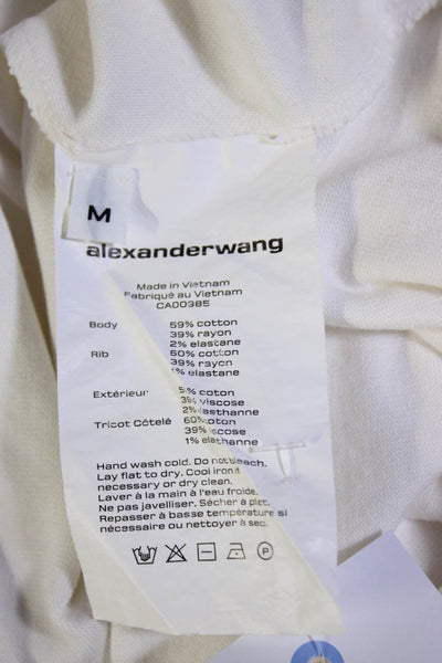 T Alexander Wang Womens Twist Waist Dress White Cotton Size Medium
