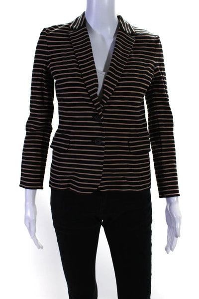 J Crew Women's Long Sleeves Lined Two Button Blazer  Striped Size XS