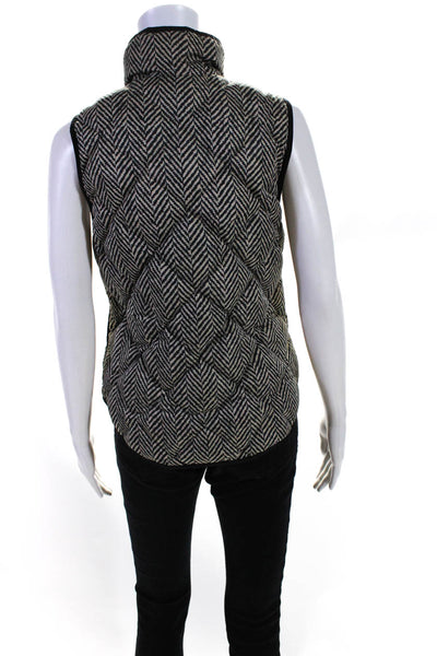 J Crew Women's Full Zip Puffer Vest Geometric Print Size XS