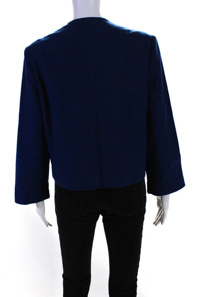 Pendleton Women's Round Neck Long Sleeves Lined Blazer Blue Size 16